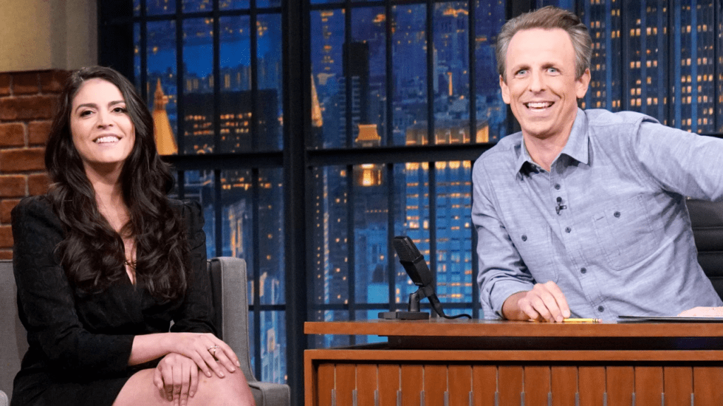Cecily Strong and Seth Meyers