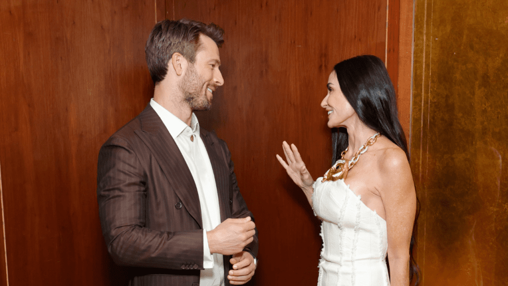 Glen Powell and Demi Moore
