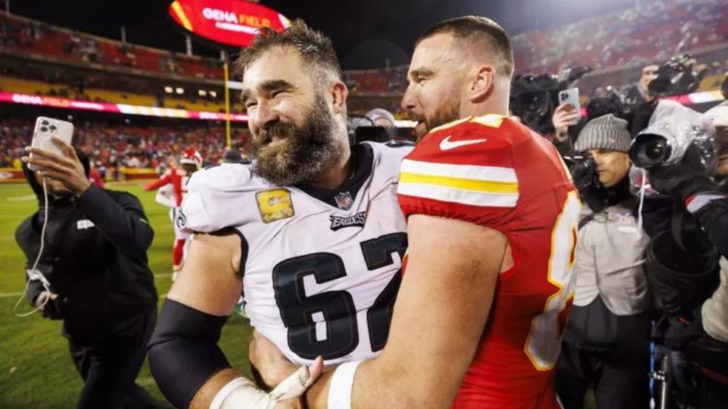 Jason Kelce Left And Travis Kelce Right