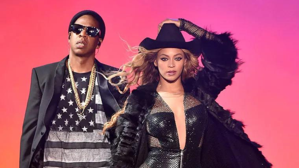 Jay-Z and Beyonce perform during the “On The Run Tour”
