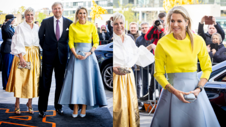 Queen Maxima of the Netherlands took inspiration from Belgian fashion house