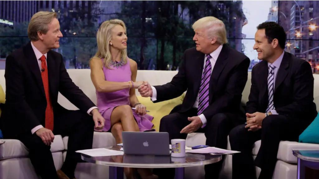 Steve Doocy, Elisabeth Hasselbeck and Brian Kilmeade appear with Donald Trump